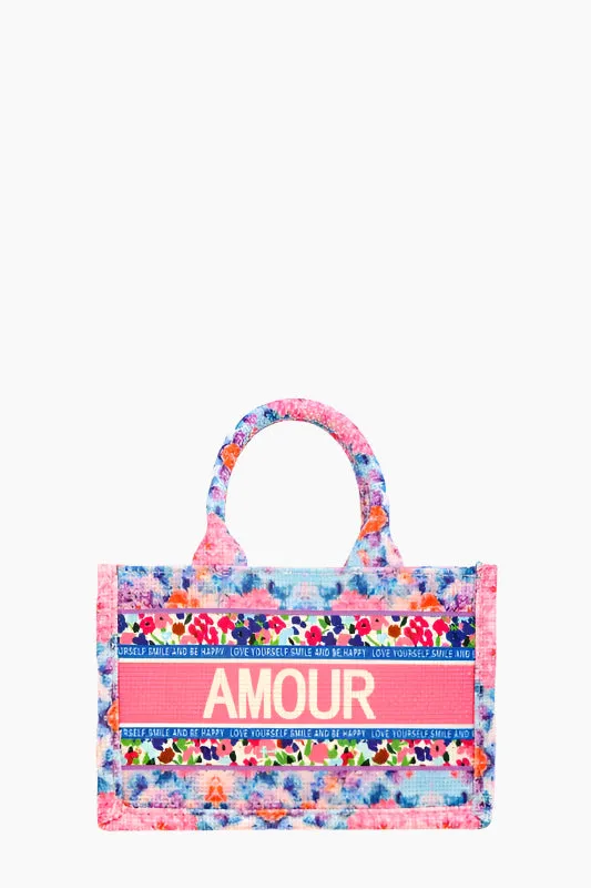 AMOUR Flower Oblique Small Tote Bag