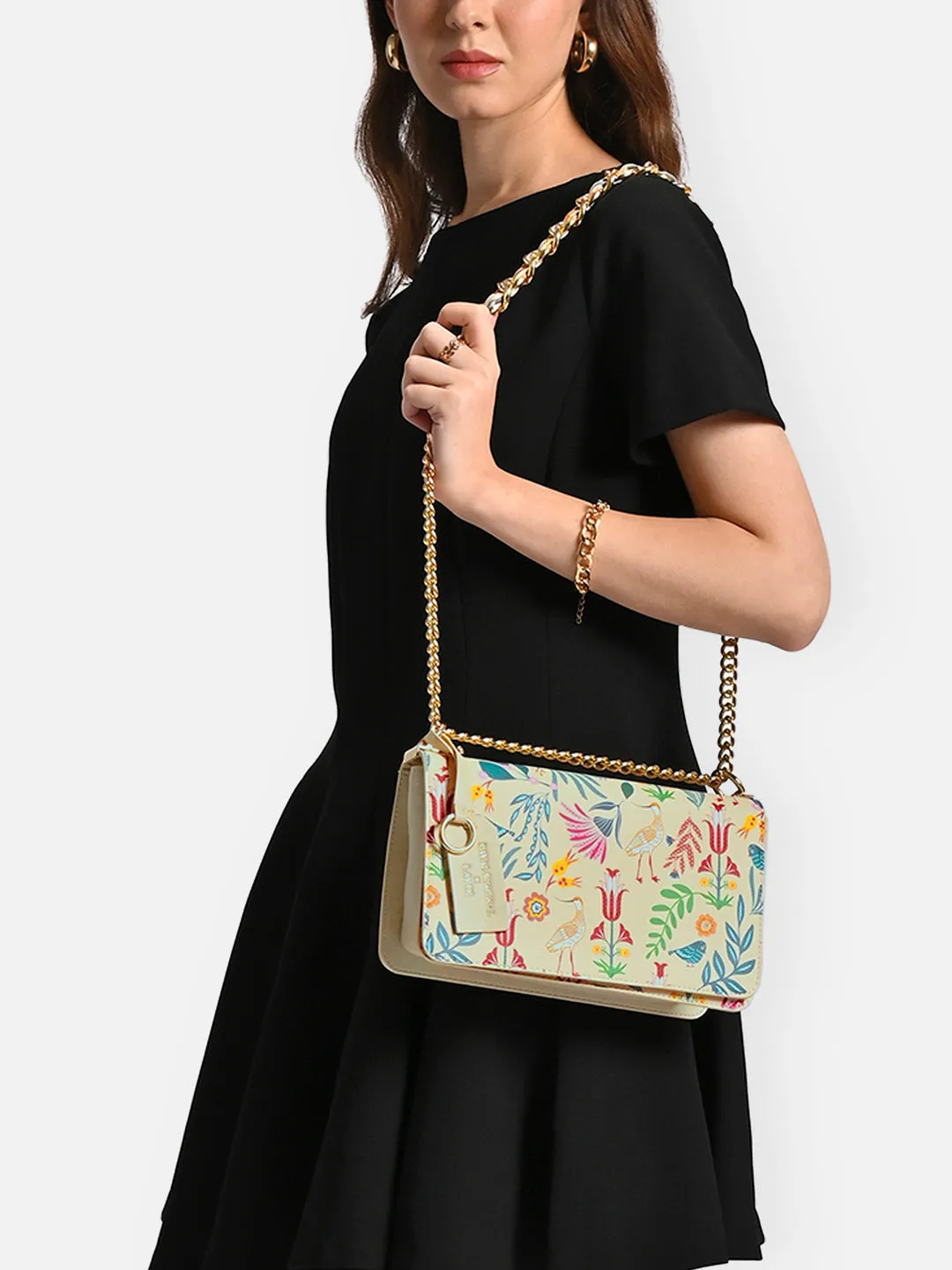 Anar Mor Print Medium Flap Sling Bag