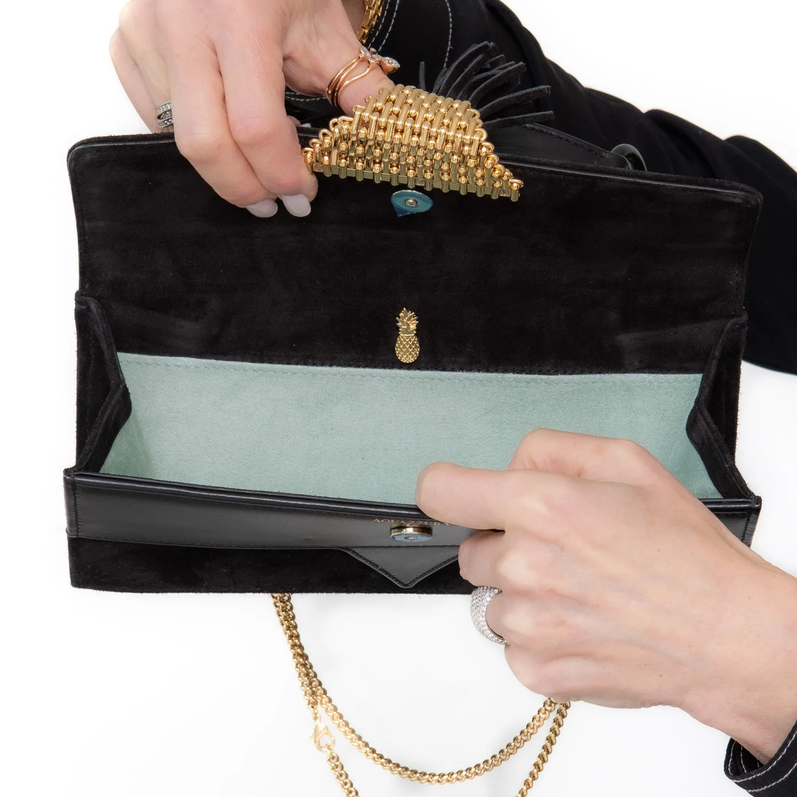 Aquazzura Downtown 24/7 Leather Chain  Bag