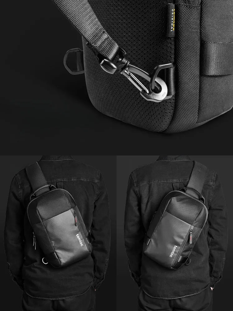 Black 14???? Laptop Large Sling Bag For Big Men 9L Sports Large Sling Bag For Men