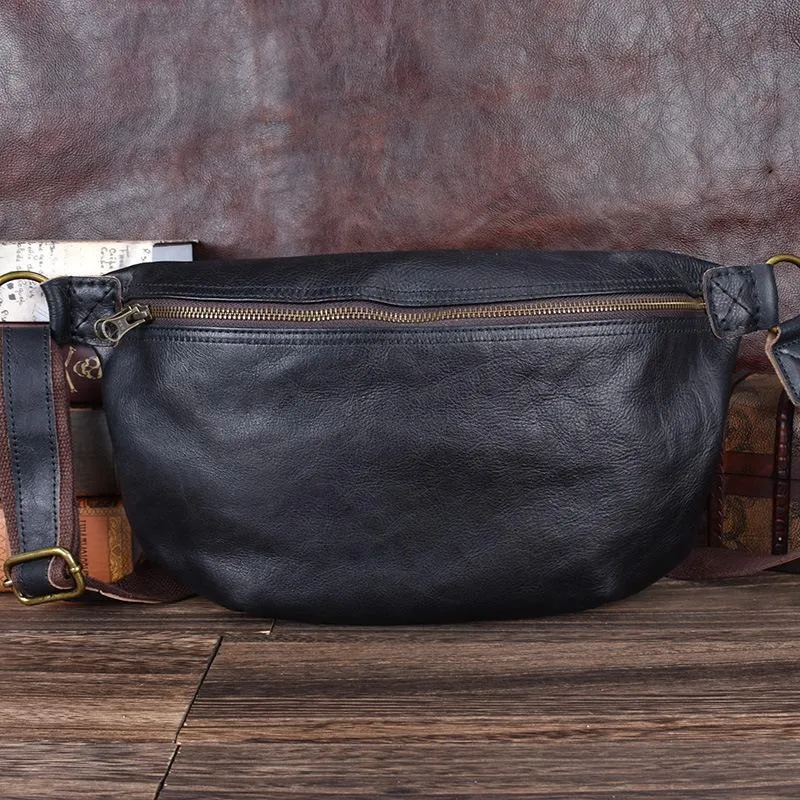 Brown Leather Mens Large Sling Bag Leather Mens Big Sling Bag Sling Bag For Big Men