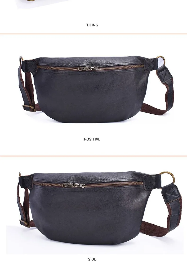 Brown Leather Mens Large Sling Bag Leather Mens Big Sling Bag Sling Bag For Big Men