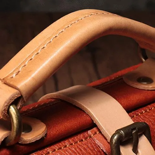 Brown Leather Women's MIni Doctor Handbag Small Doctors Bag Doctor Style Handbag Purse for Ladies