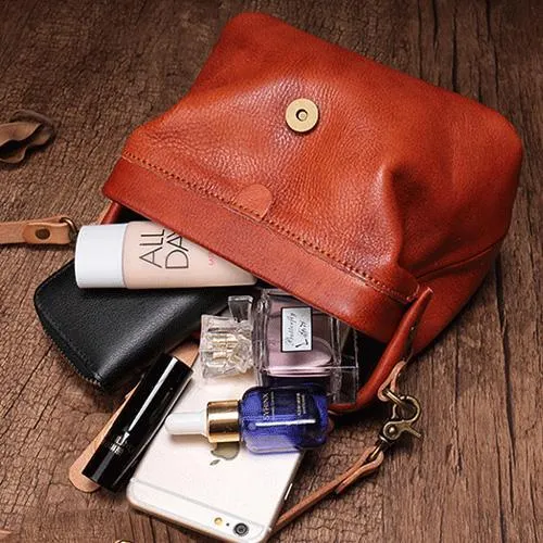 Brown Leather Women's MIni Doctor Handbag Small Doctors Bag Doctor Style Handbag Purse for Ladies