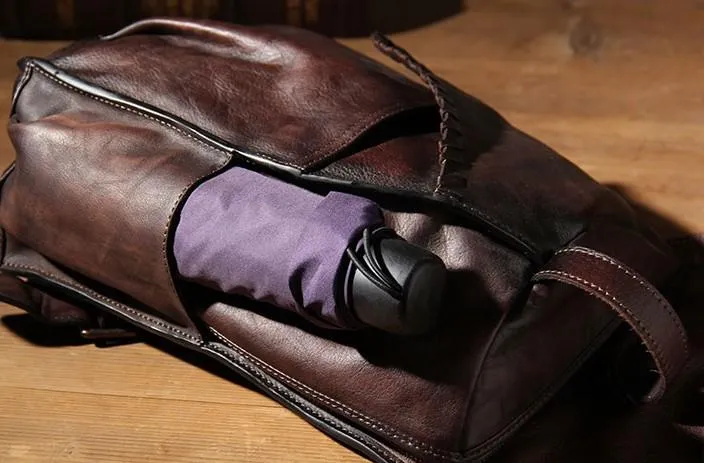 Brown Vintage Leather Mens Cool Sling Bag Chest Bag Sling Shoulder Bag for men