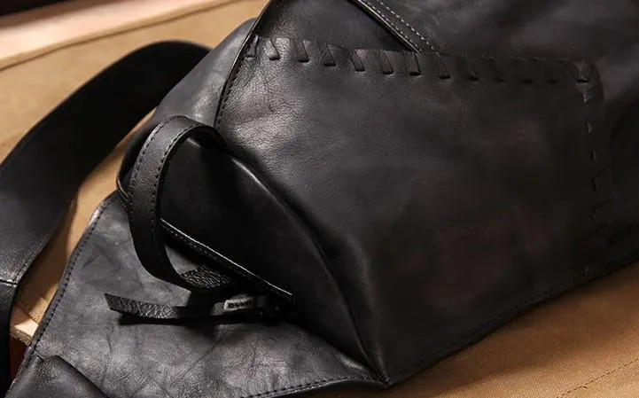 Brown Vintage Leather Mens Cool Sling Bag Chest Bag Sling Shoulder Bag for men