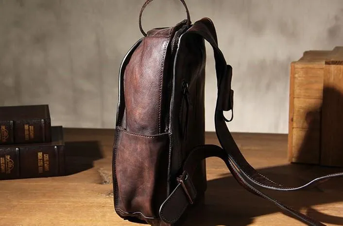 Brown Vintage Leather Mens Cool Sling Bag Chest Bag Sling Shoulder Bag for men