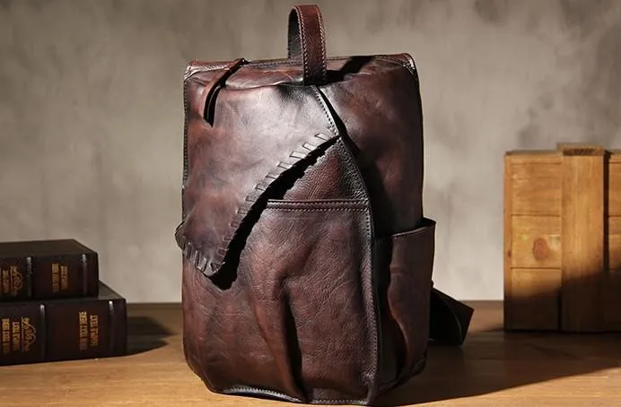 Brown Vintage Leather Mens Cool Sling Bag Chest Bag Sling Shoulder Bag for men