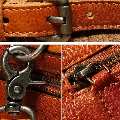 Brown Women's Leather Doctor Tool Handbag Doctor Red Shoulder Purse for Ladies