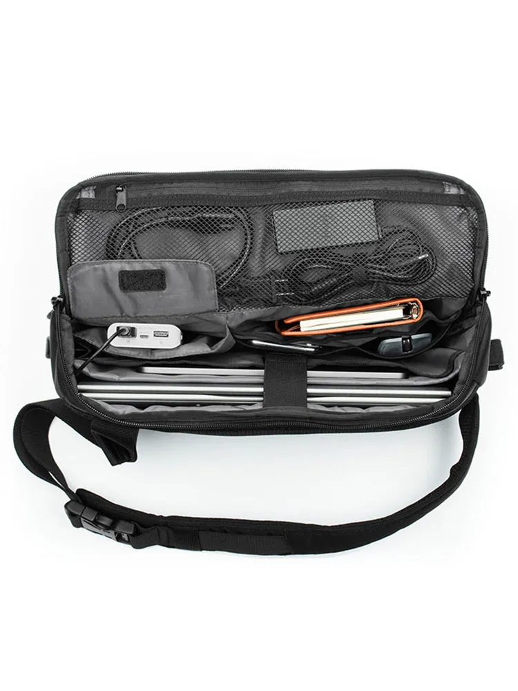 Bussiness Black 14???? Laptop Large Sling Bag For Big Men Work Large Sling Bag For Men
