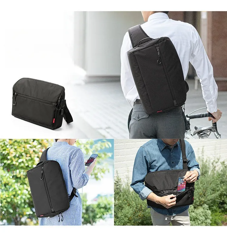 Bussiness Black 14???? Laptop Large Sling Bag For Big Men Work Large Sling Bag For Men