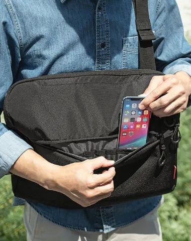 Bussiness Black 14???? Laptop Large Sling Shoulder Bag Mens Work Large Crossbody Sling Bag For Men