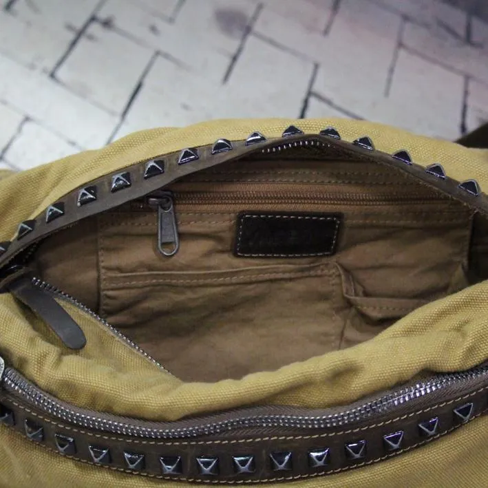 Canvas Mens Chest Bag Khaki Waist Bags Hip Bag Black Canvas Fanny Pack For Men