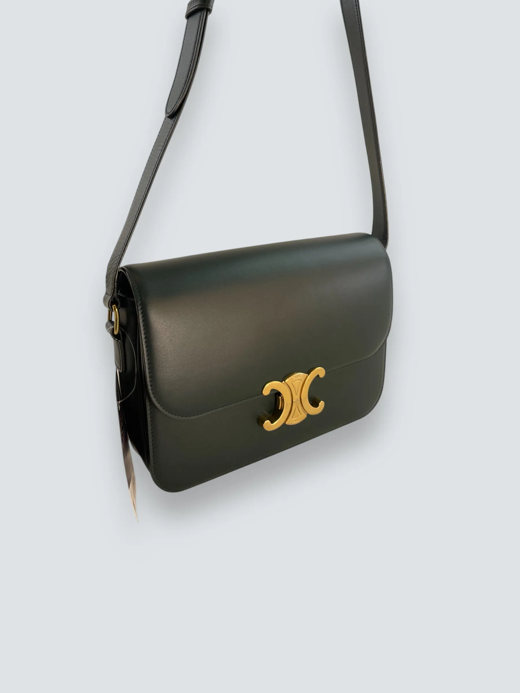 Celine Green Calf Leather Medium ??Triomphe?? Crossbody