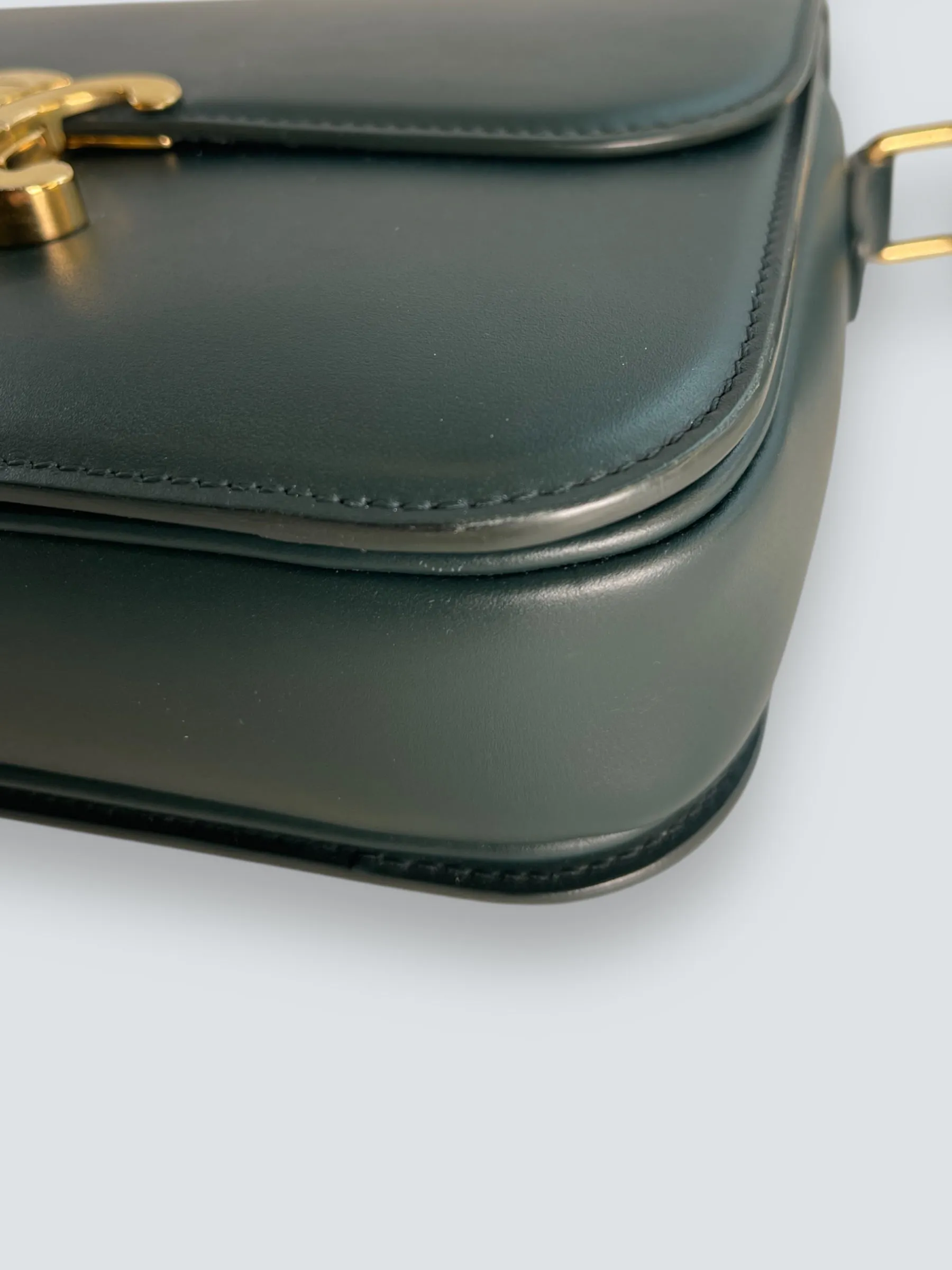 Celine Green Calf Leather Medium ??Triomphe?? Crossbody
