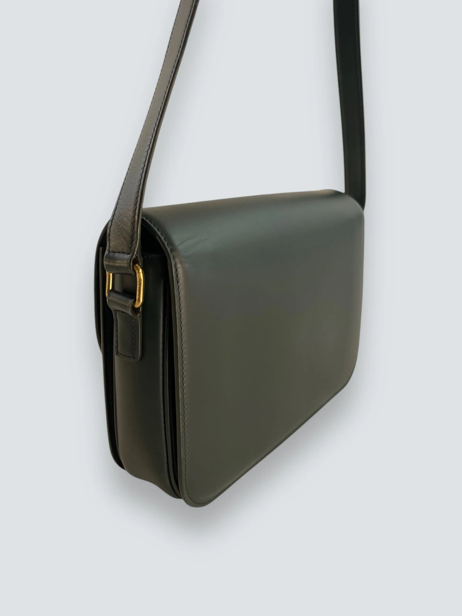 Celine Green Calf Leather Medium ??Triomphe?? Crossbody