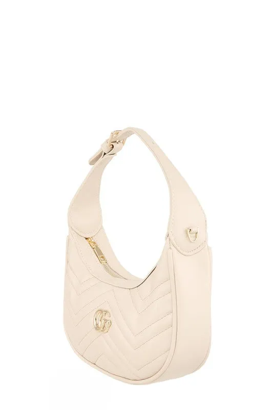CG Buckle Vegan Leather Shoulder Bag