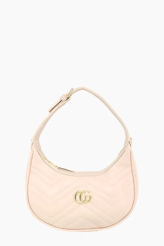 CG Buckle Vegan Leather Shoulder Bag