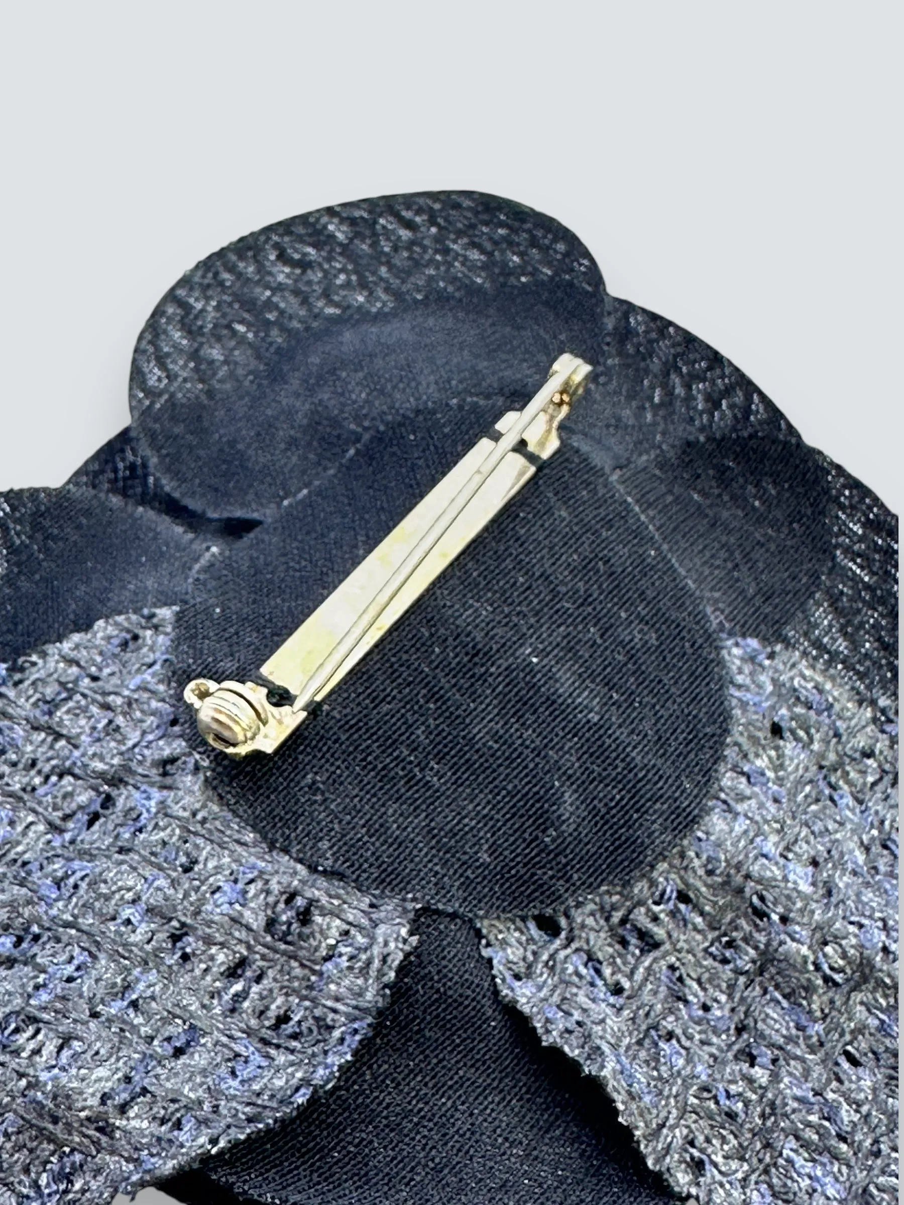 Chanel Black Fabric Camelia Brooch