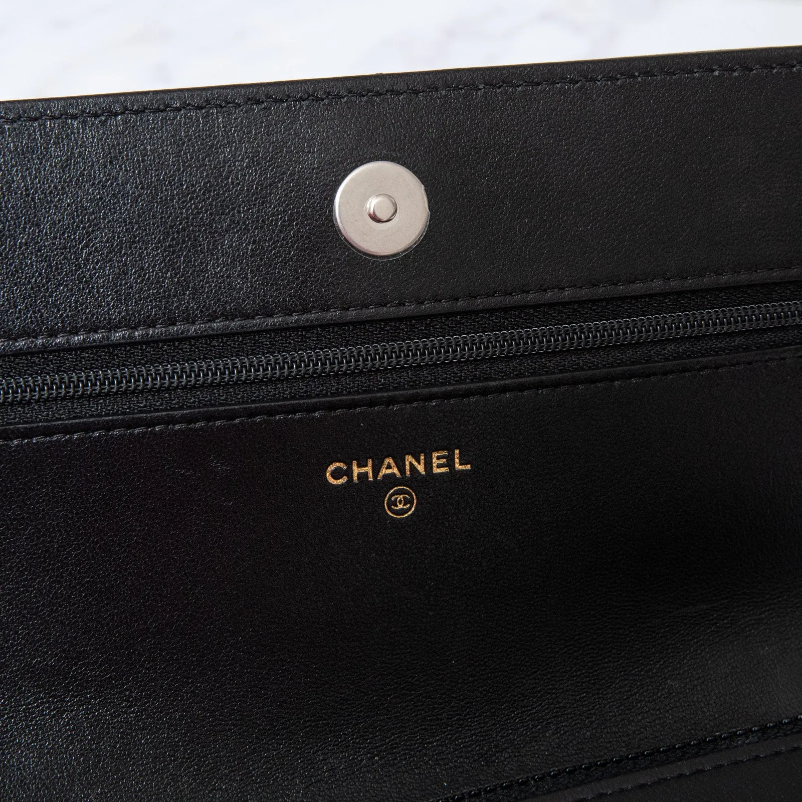 Chanel Black Quilted Lambskin 19 Wallet On Chain Bag