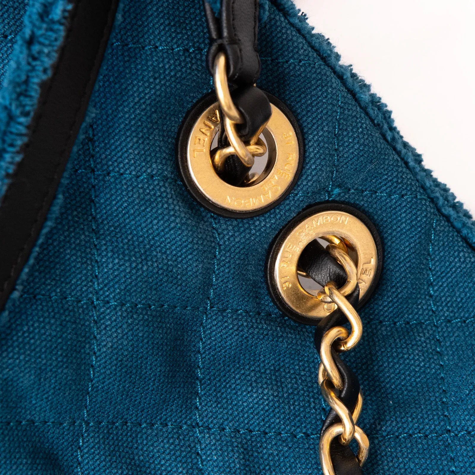 Chanel Blue Chevron Patchwork Coco Cuba Backpack