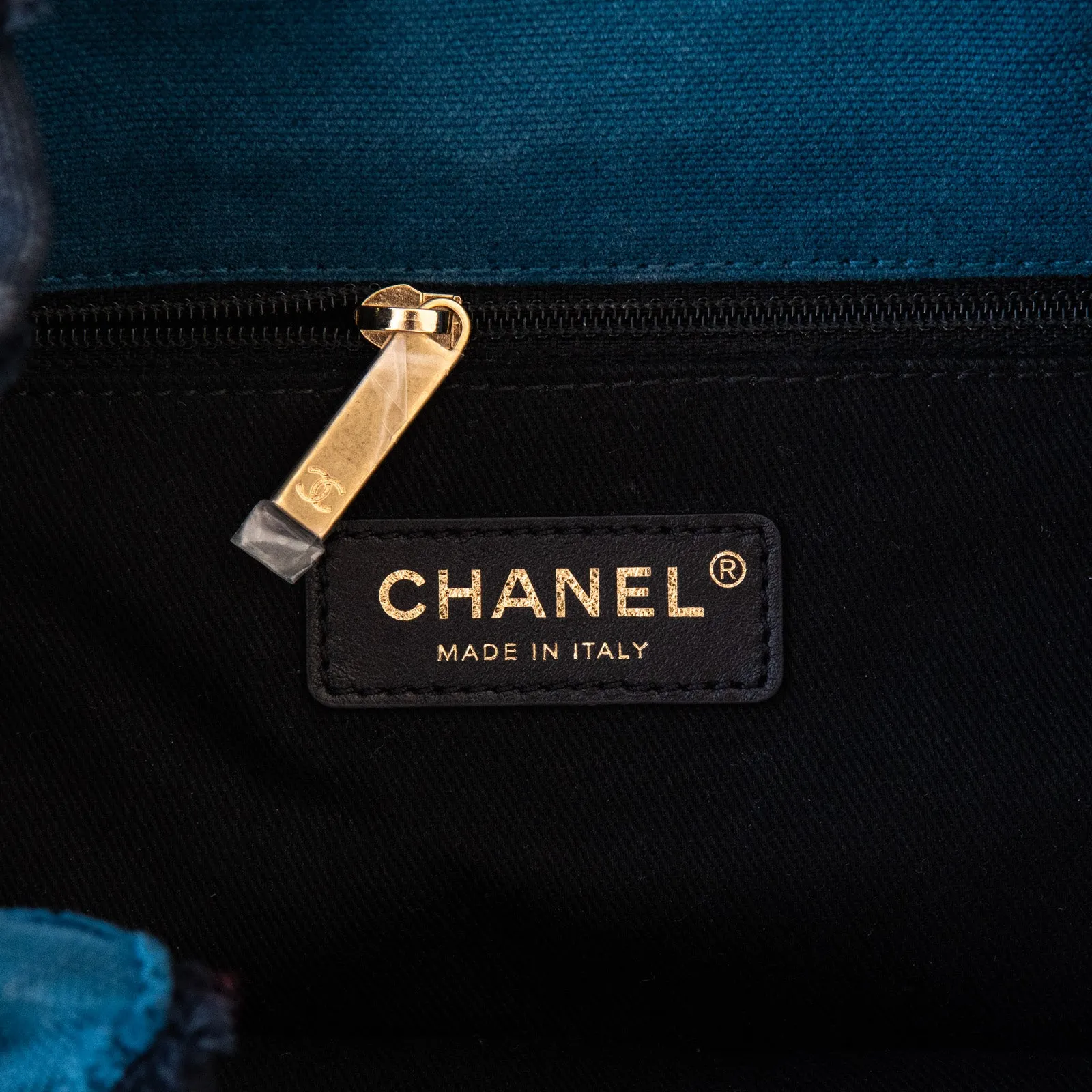 Chanel Blue Chevron Patchwork Coco Cuba Backpack