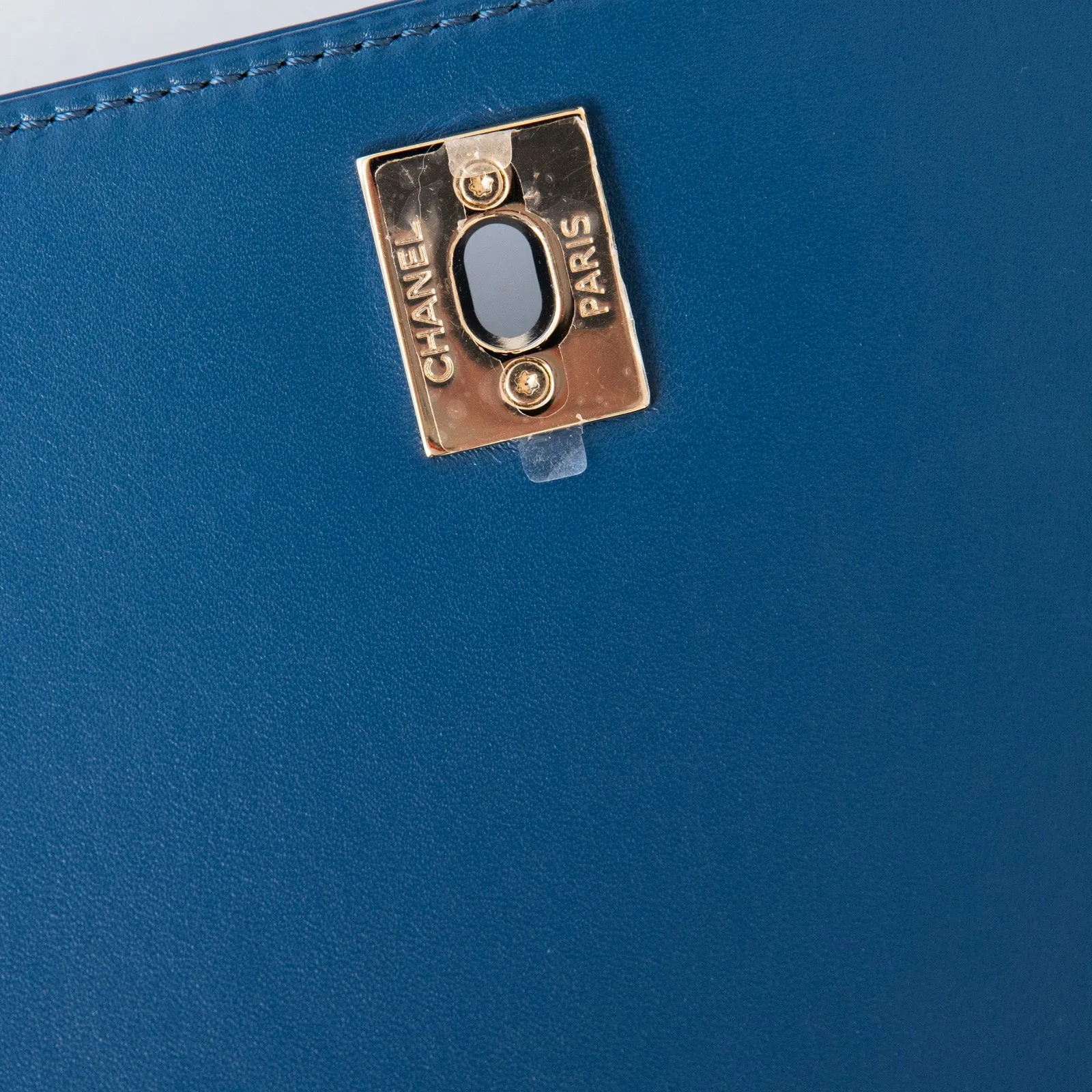Chanel  Blue Frame In Flap Bag