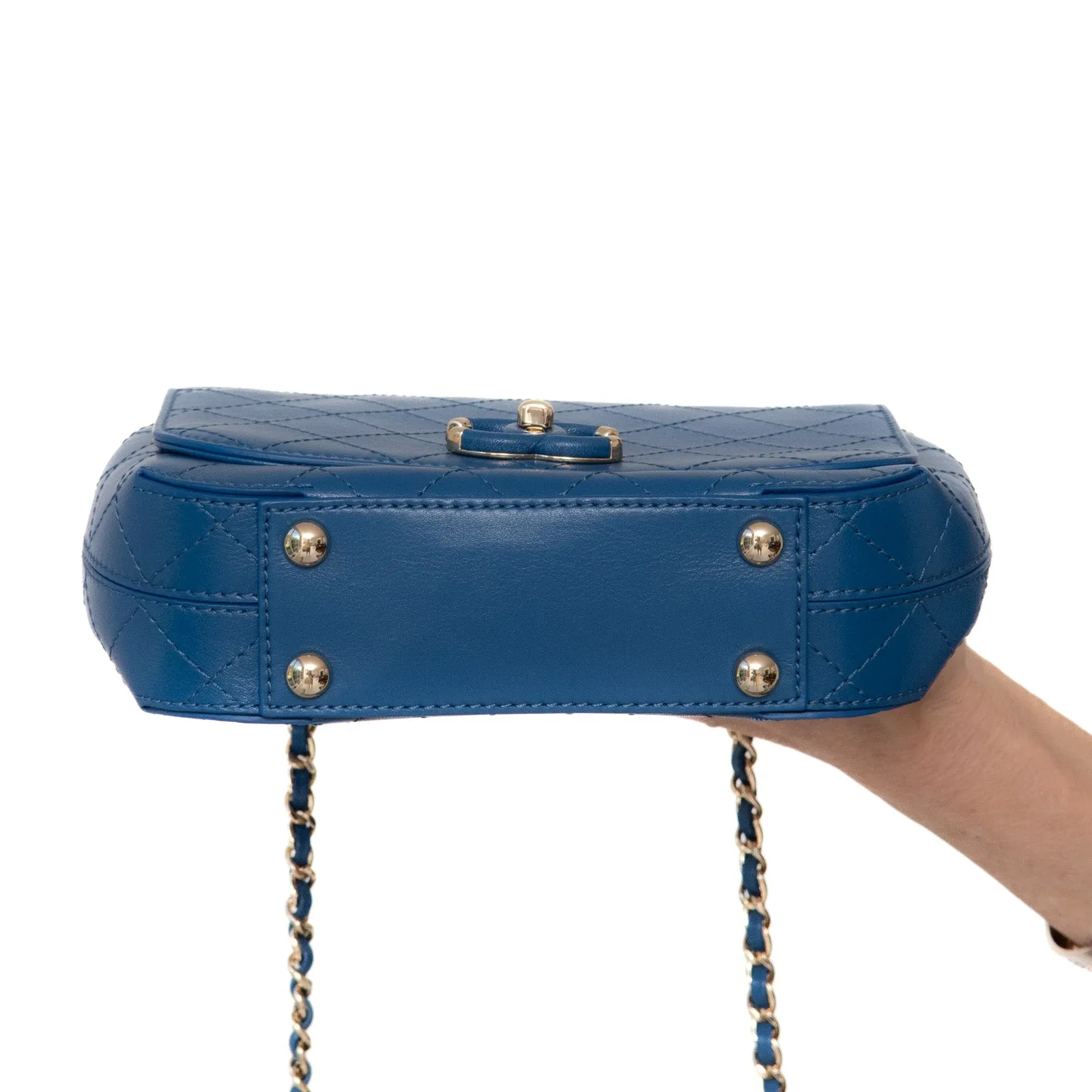 Chanel  Blue Frame In Flap Bag