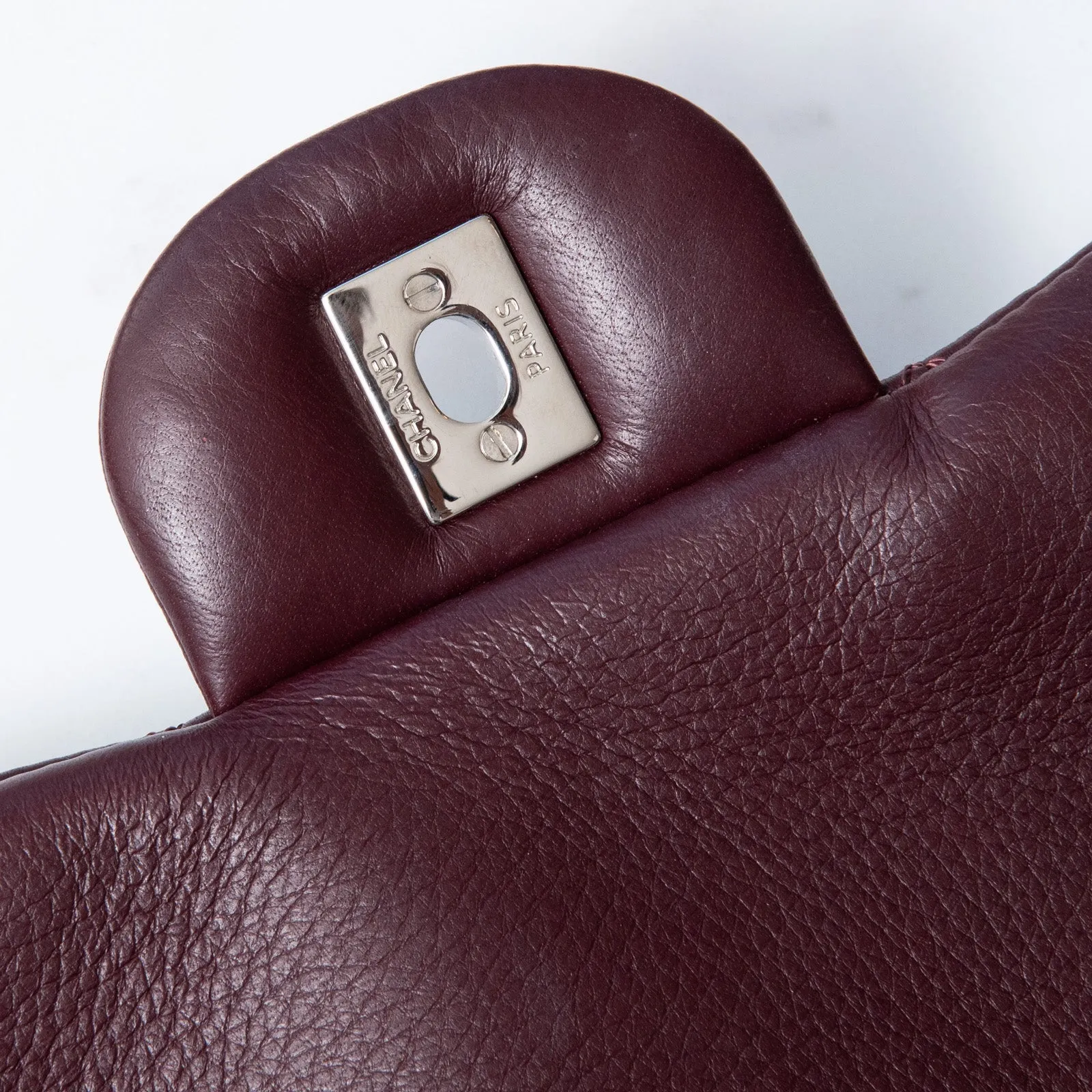Chanel Burgundy Quilted Leather Easy Flap Bag