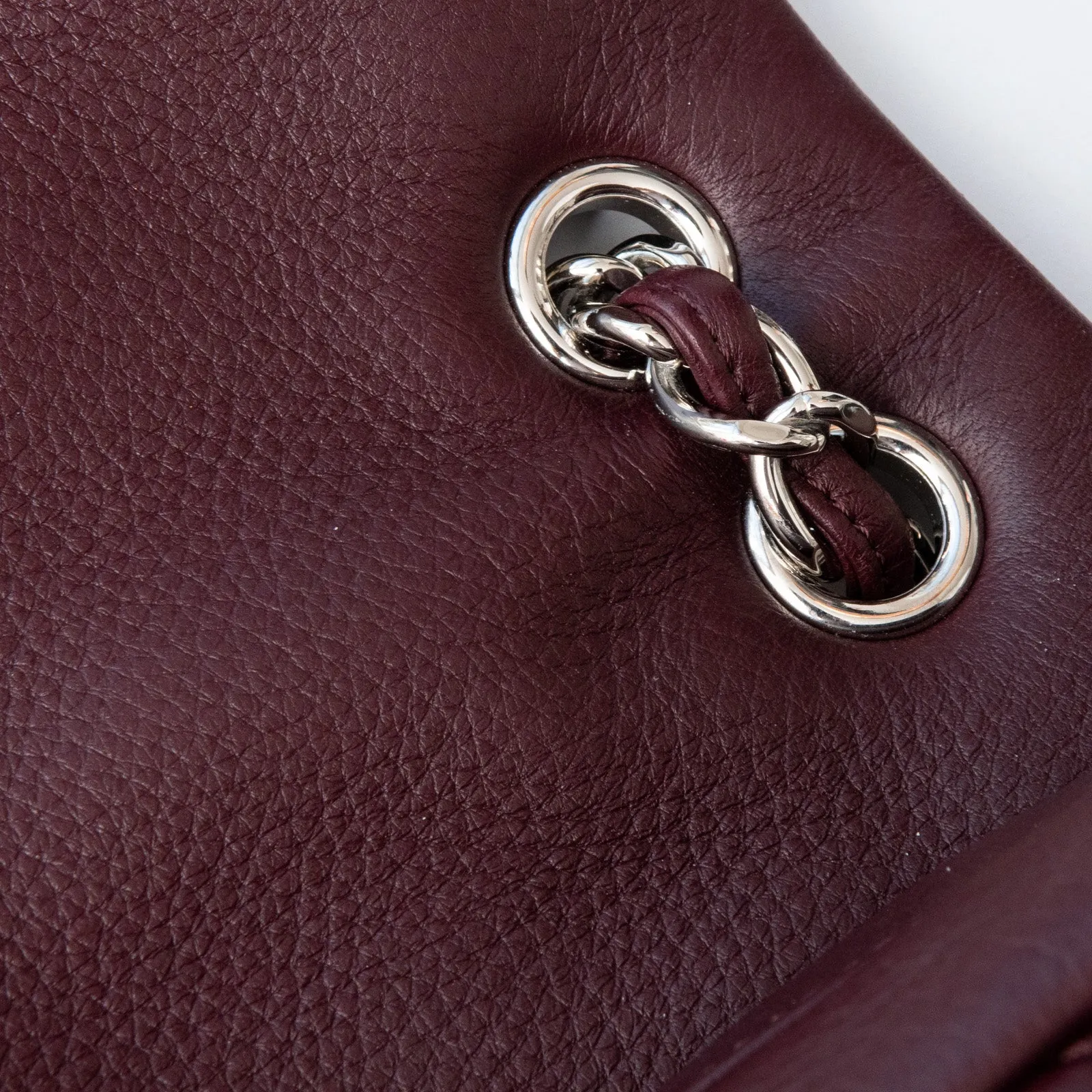 Chanel Burgundy Quilted Leather Easy Flap Bag