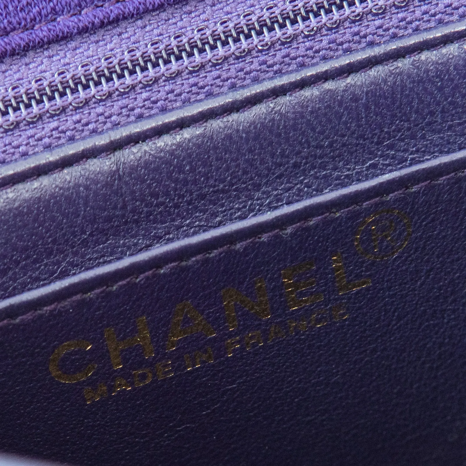 Chanel Mini Square Purple Fabric Flap Bag