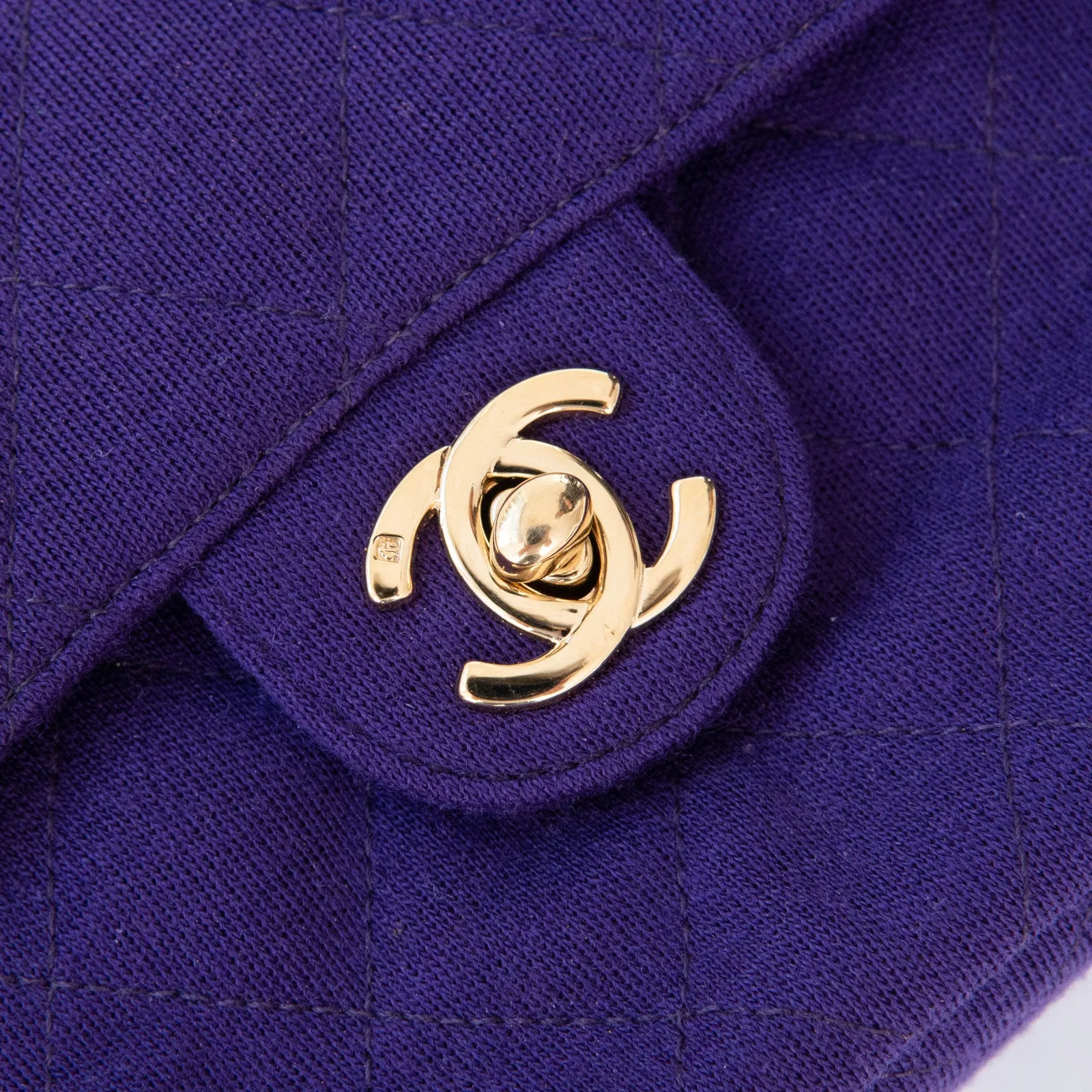 Chanel Mini Square Purple Fabric Flap Bag