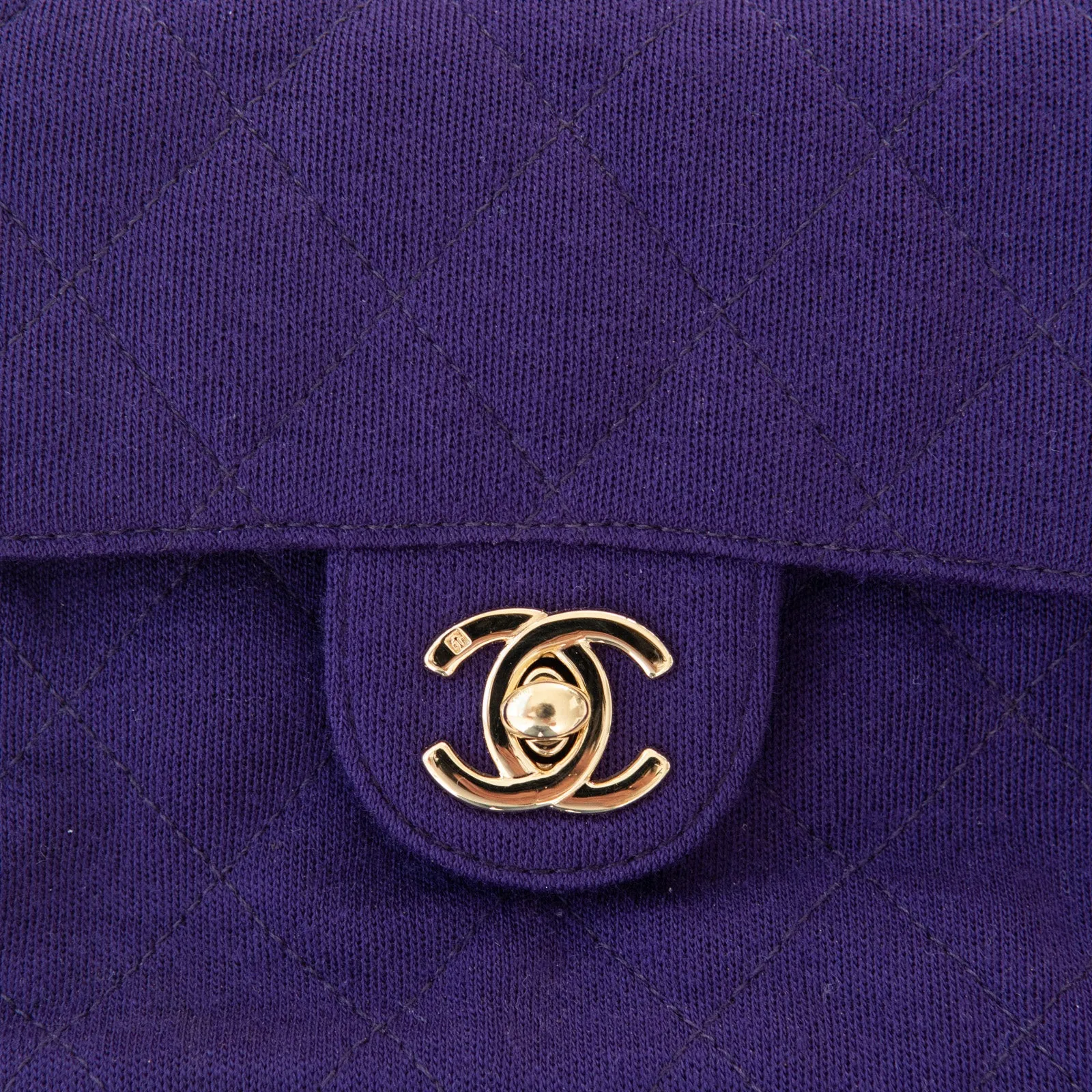 Chanel Mini Square Purple Fabric Flap Bag