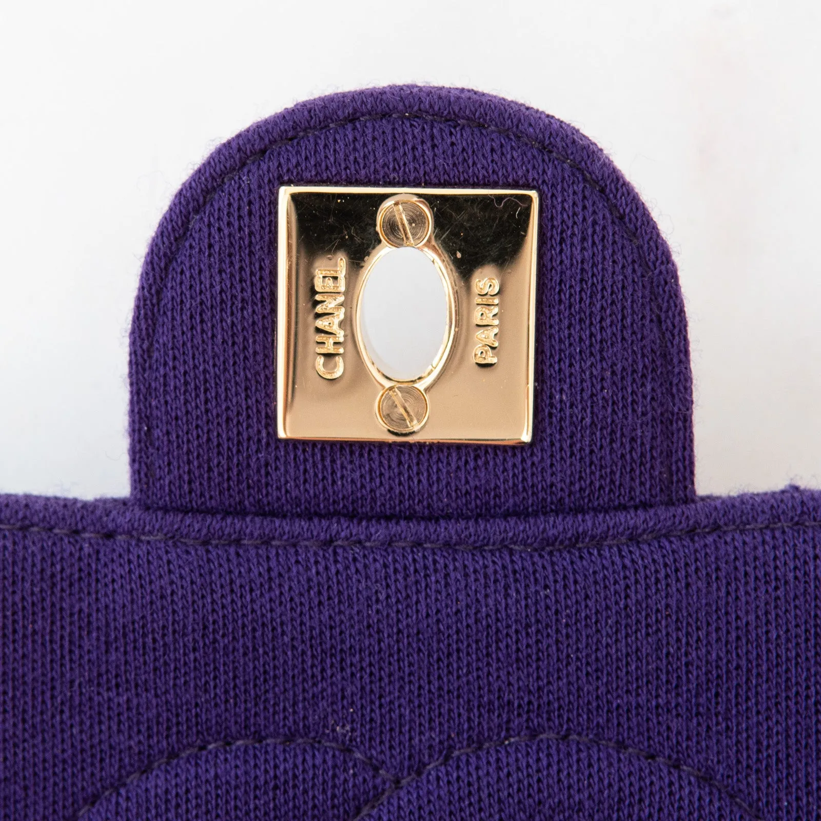 Chanel Mini Square Purple Fabric Flap Bag