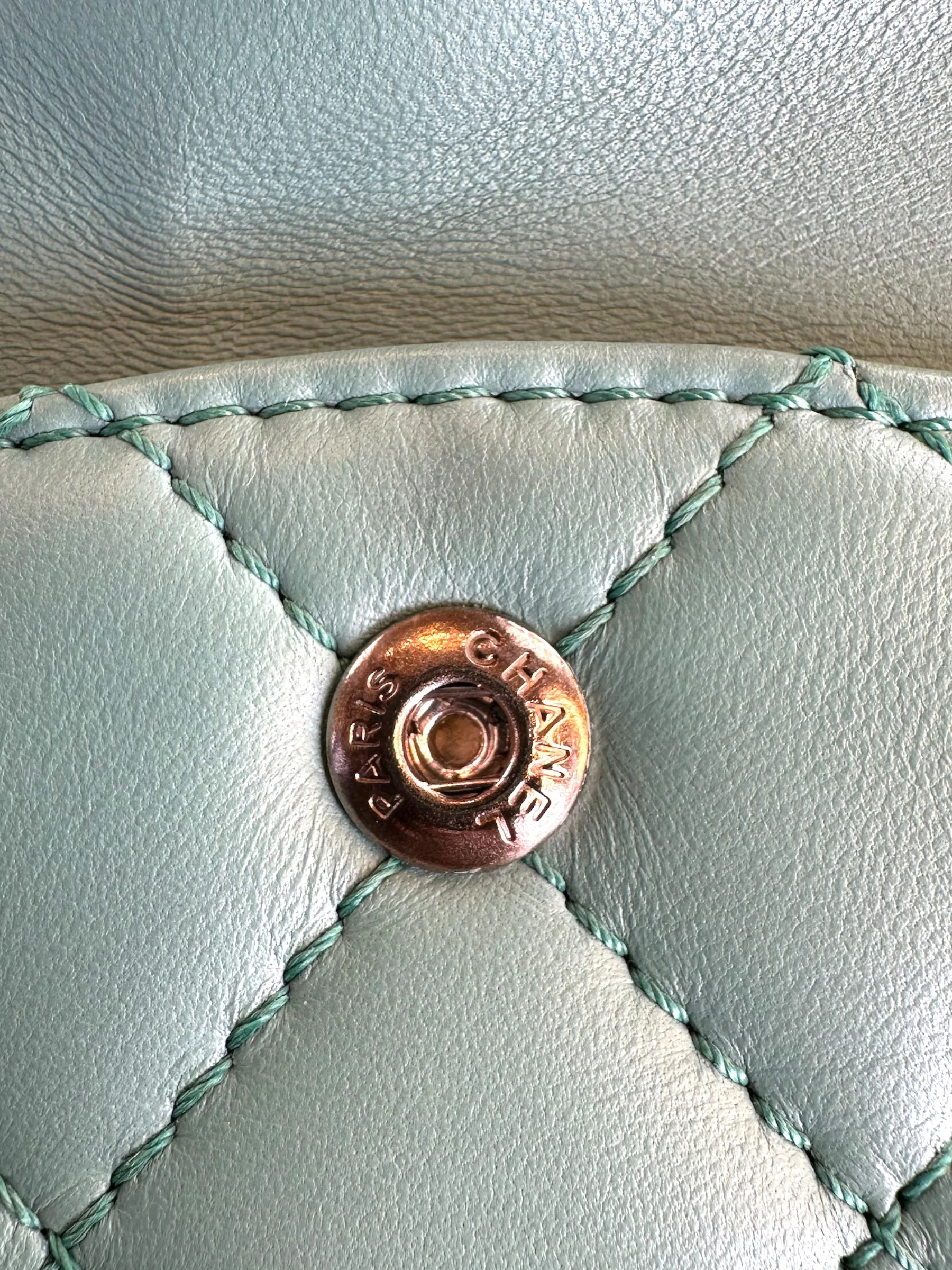 Chanel Mint Green Lambskin Leather Classic 2.55 Shoulder Bag