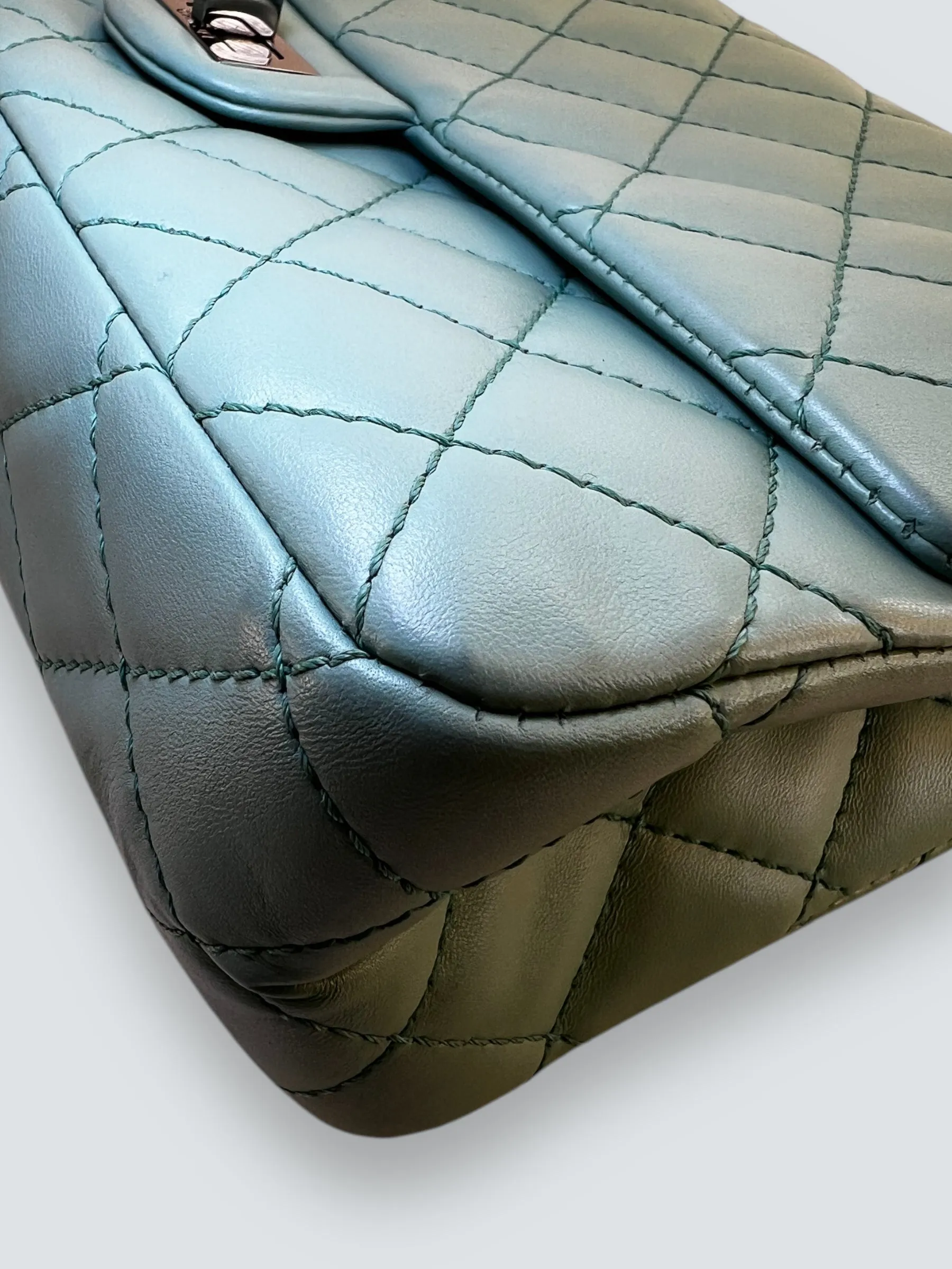 Chanel Mint Green Lambskin Leather Classic 2.55 Shoulder Bag