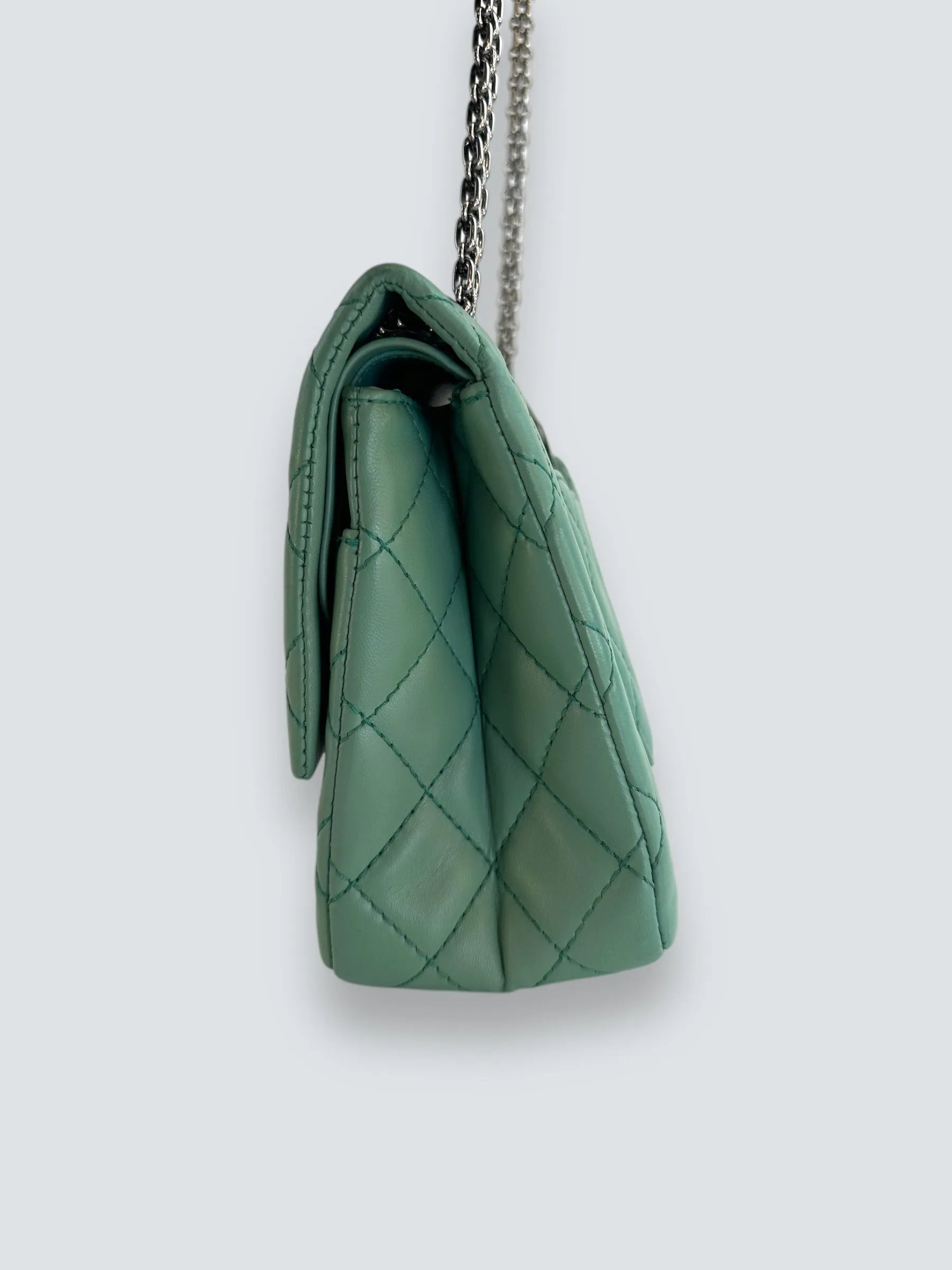 Chanel Mint Green Lambskin Leather Classic 2.55 Shoulder Bag