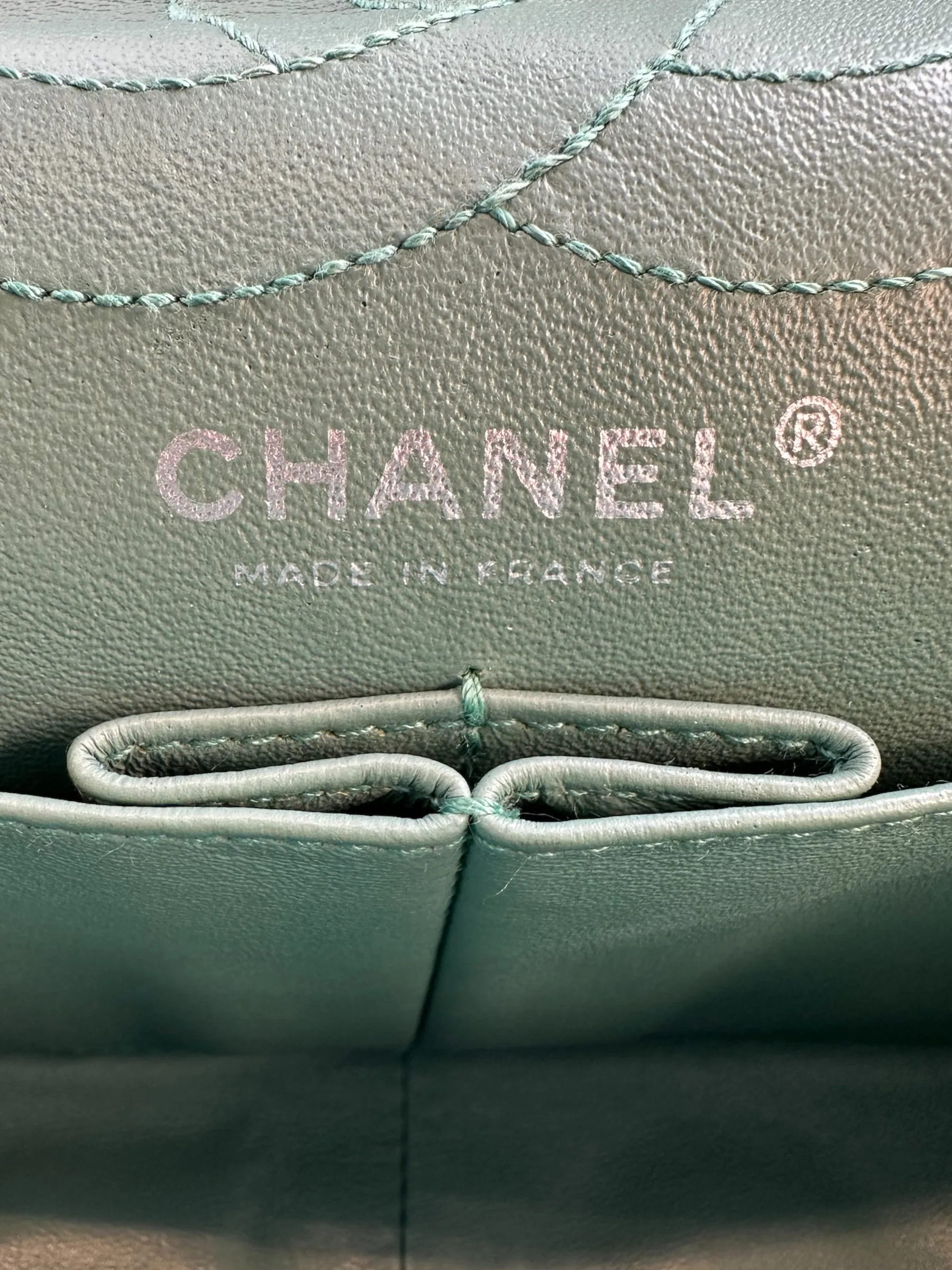 Chanel Mint Green Lambskin Leather Classic 2.55 Shoulder Bag
