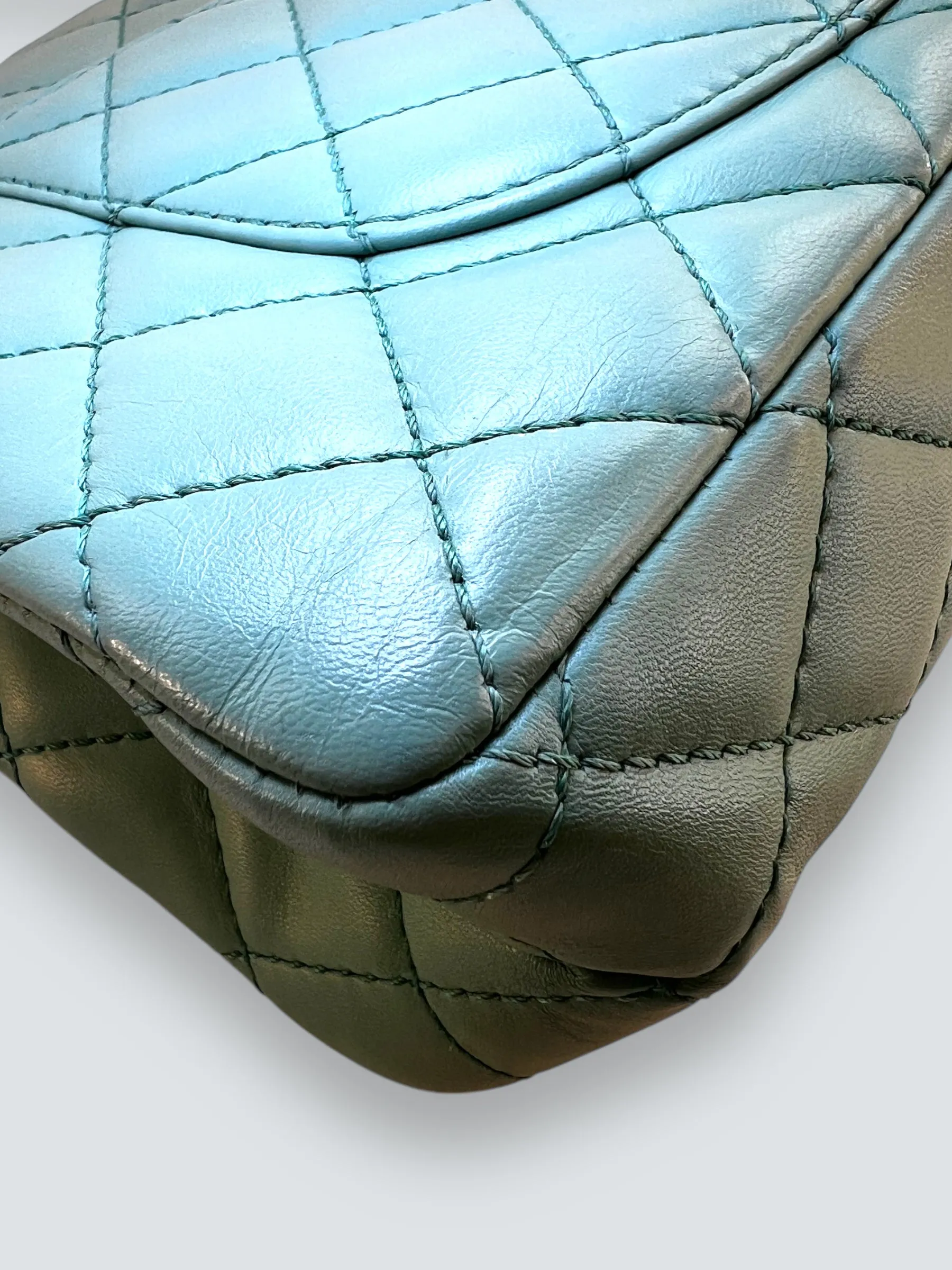 Chanel Mint Green Lambskin Leather Classic 2.55 Shoulder Bag