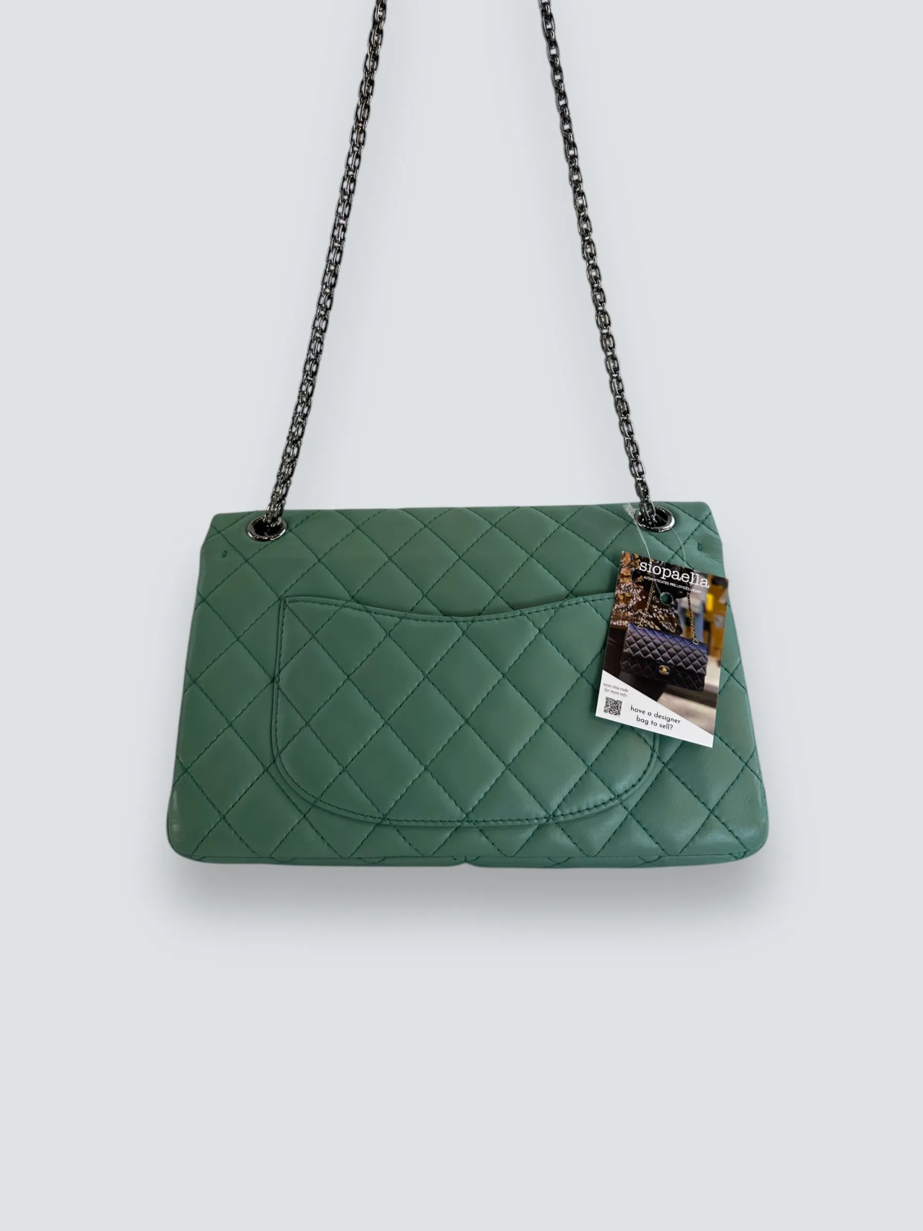 Chanel Mint Green Lambskin Leather Classic 2.55 Shoulder Bag