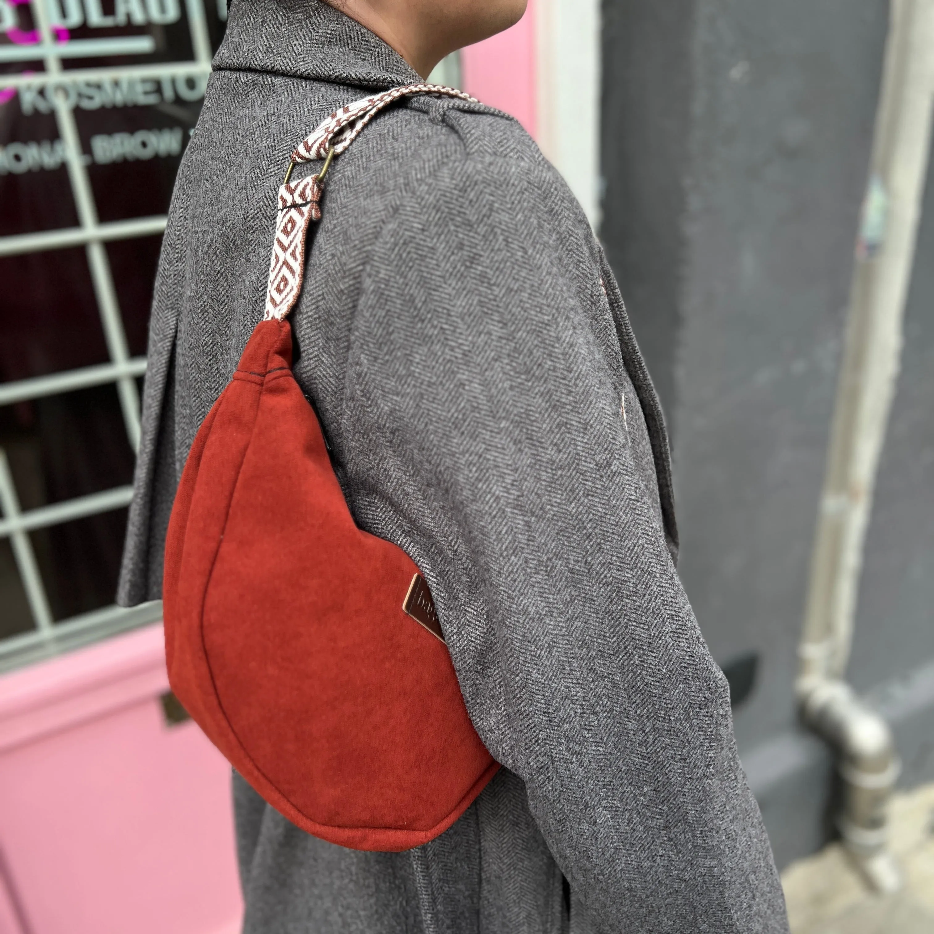 Cherry Red Banana Bag