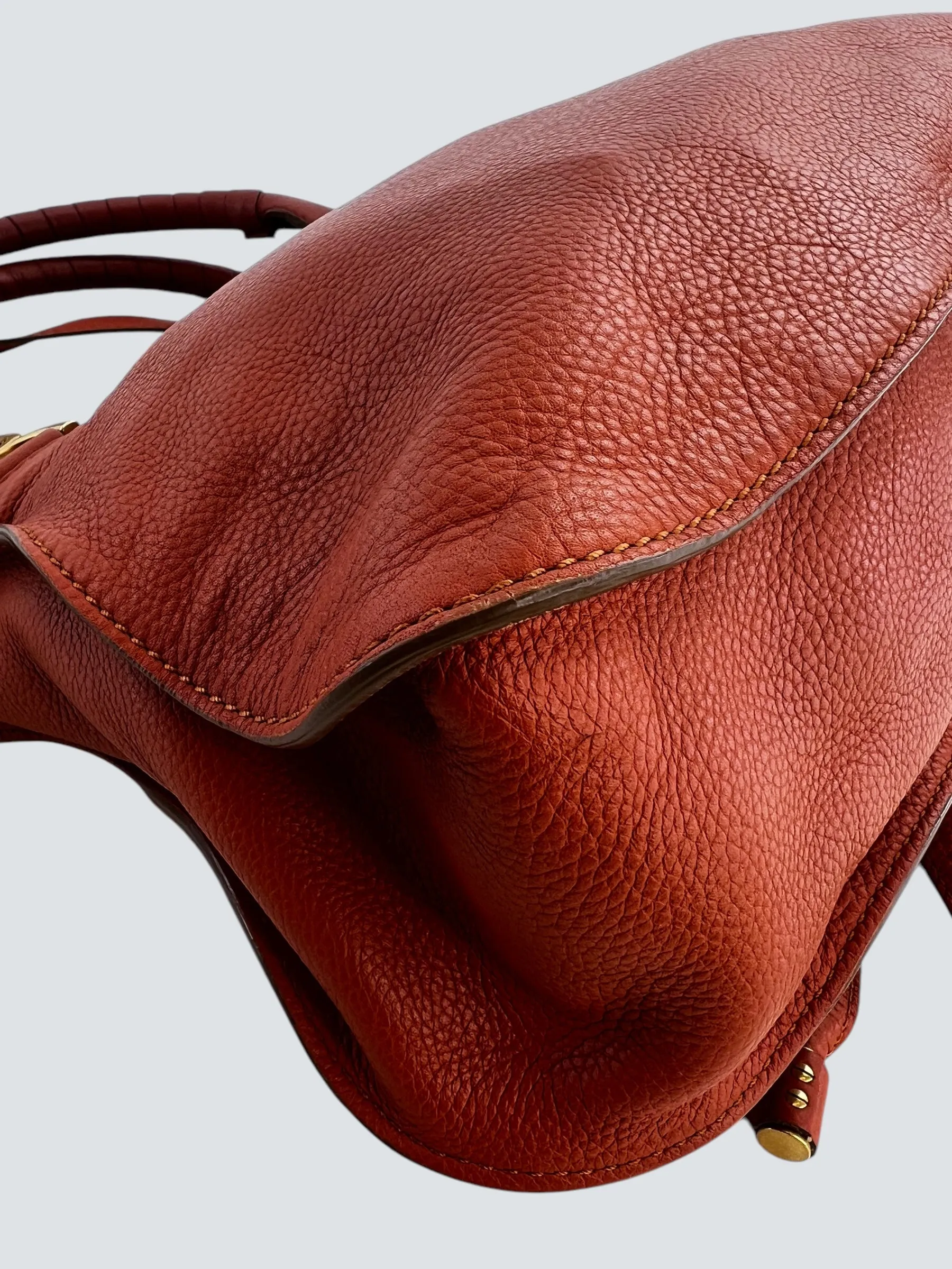 Chloe Orange Leather Marcie Crossbody