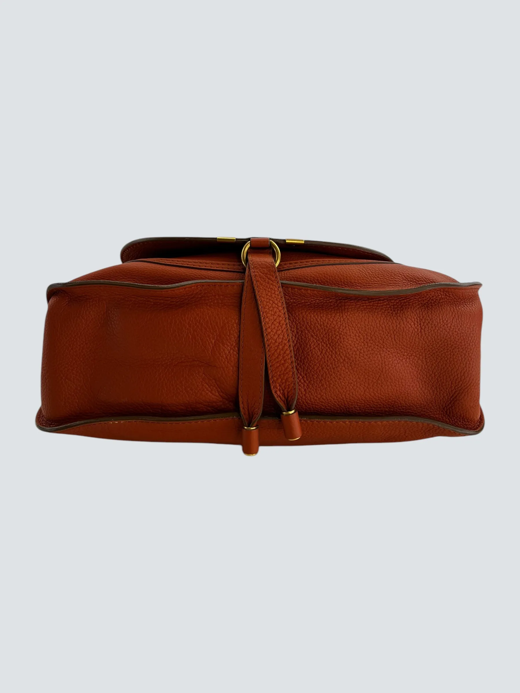 Chloe Orange Leather Marcie Crossbody