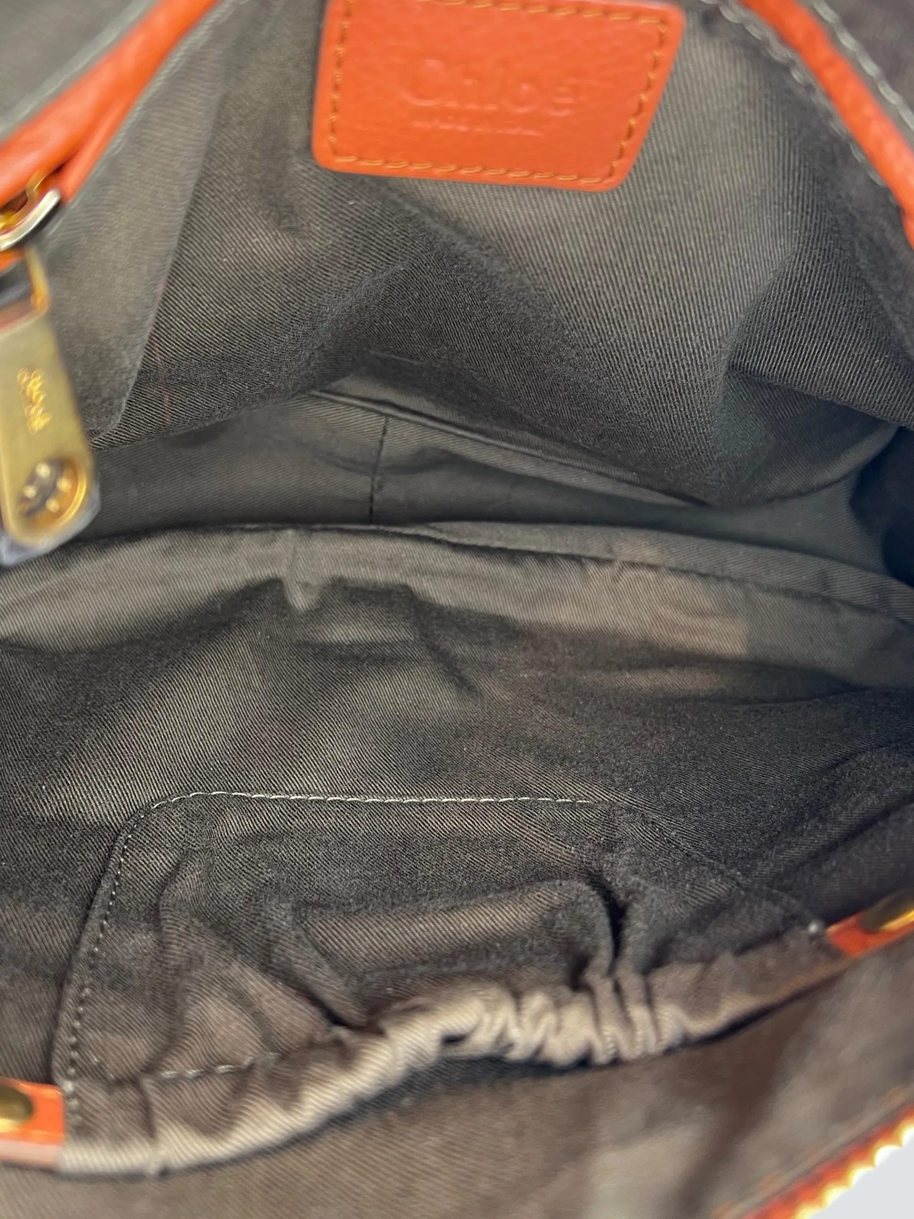 Chloe Orange Leather Marcie Crossbody