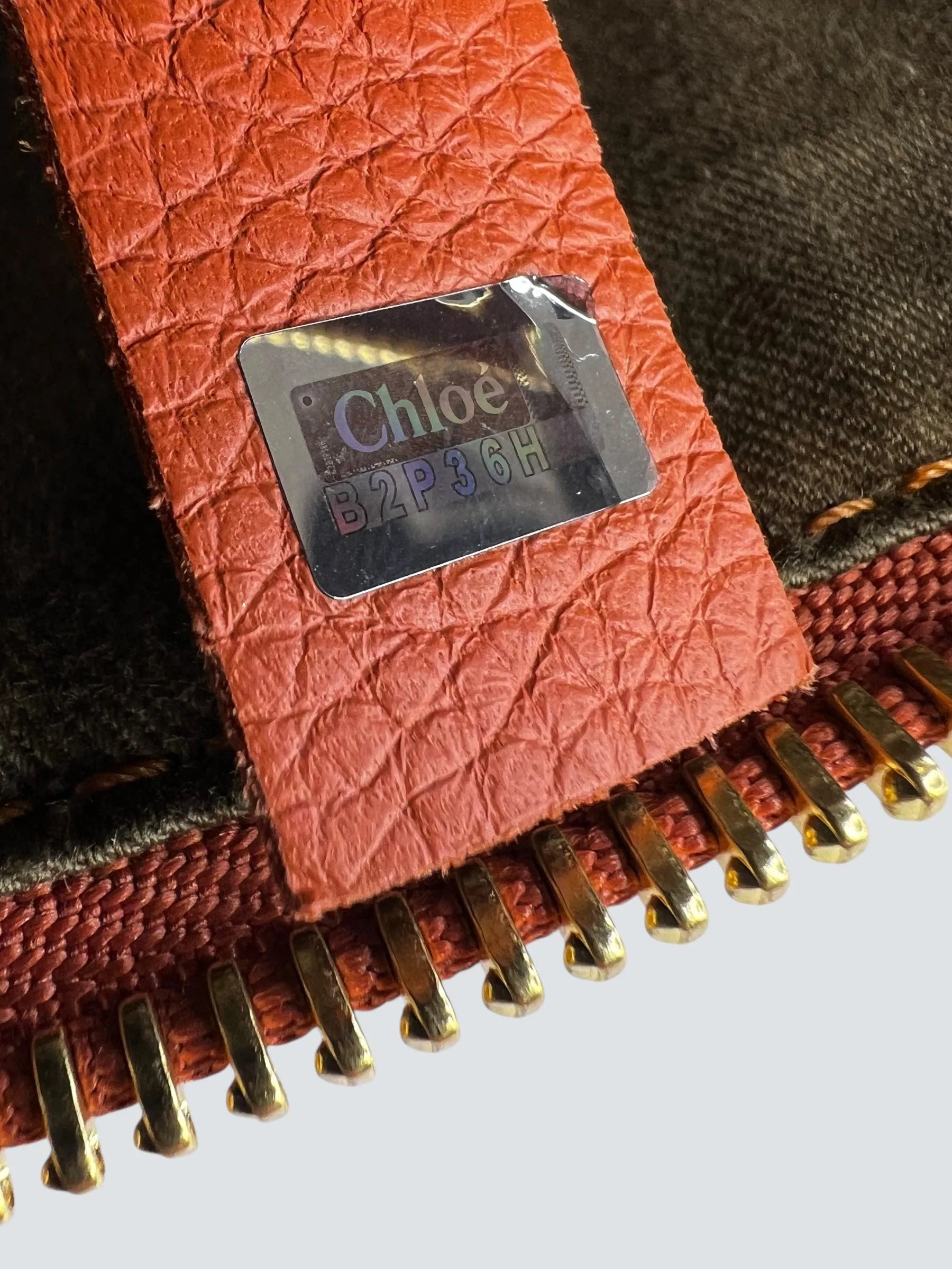 Chloe Orange Leather Marcie Crossbody