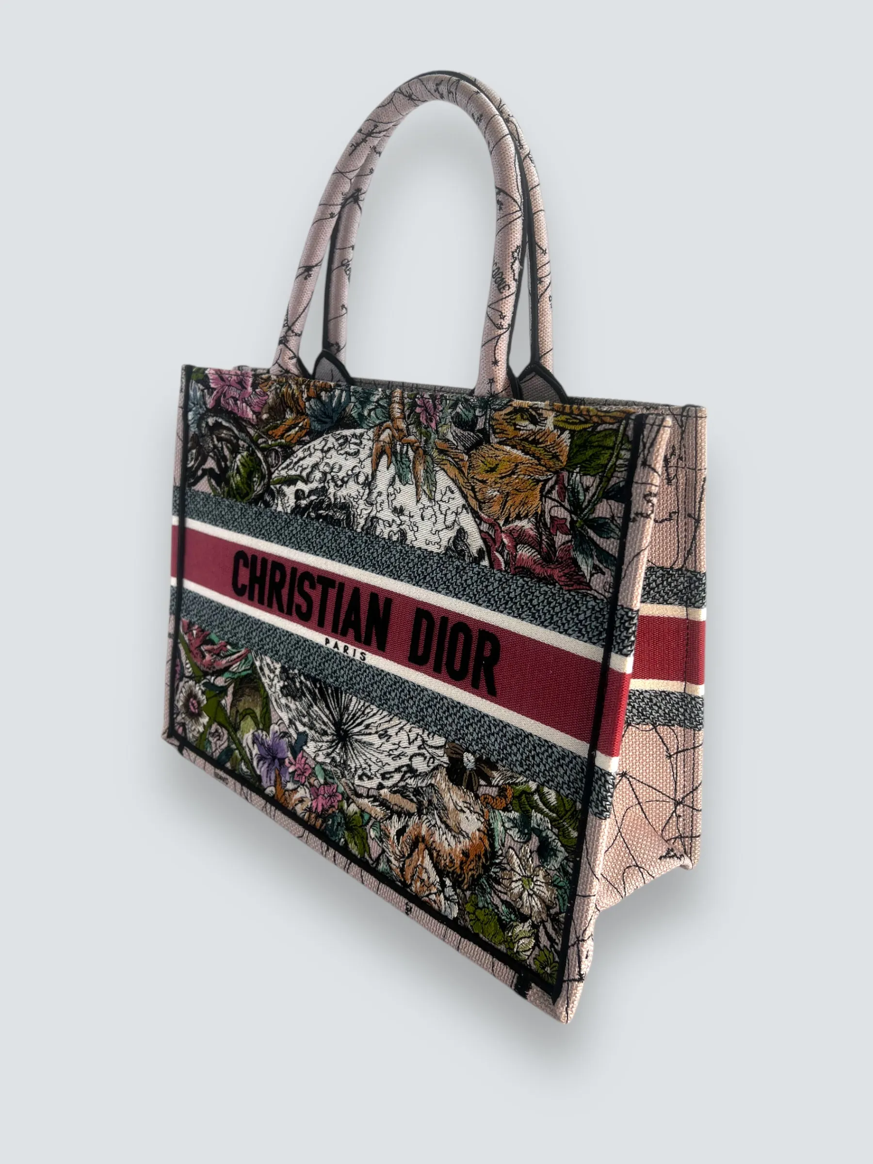 Christian Dior Multi Colour Canvas / Fabric Book Tote