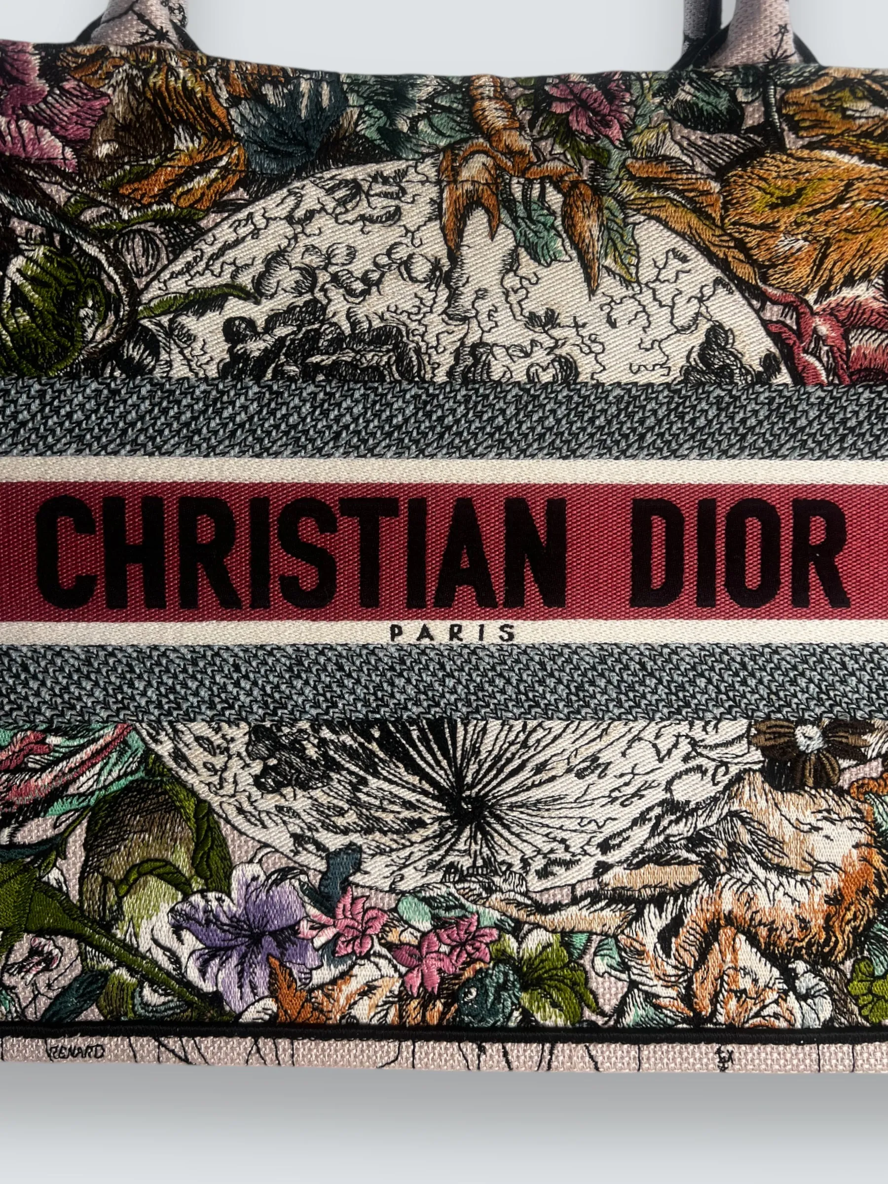 Christian Dior Multi Colour Canvas / Fabric Book Tote