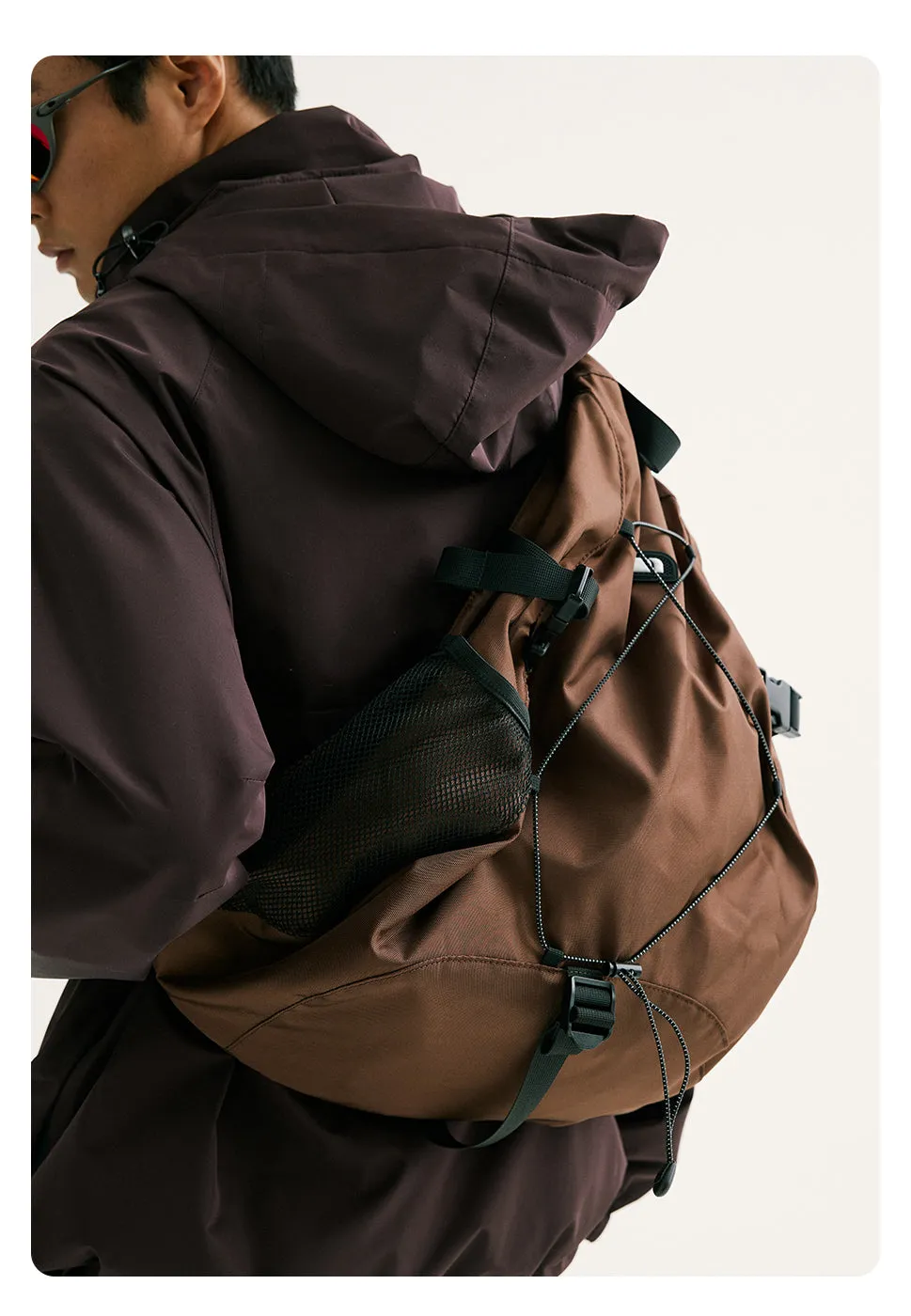 Coffee Travel Large Sling Bag For Big Men Nylon Large Sports Sling Bag For Big Men