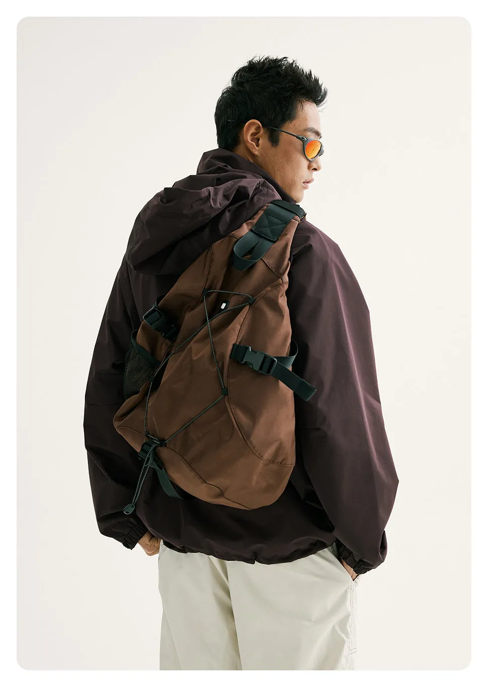Coffee Travel Large Sling Bag For Big Men Nylon Large Sports Sling Bag For Big Men