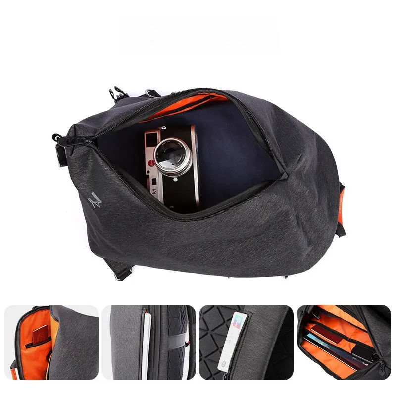 Cool Black Large Sling Bag For Men Waterproof Oxford Fabric Fashion Sling Bag For Big Men